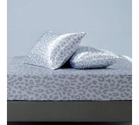 Shein Conjunto de sábana ajustable con estampado de leopardo de 3 piezas, 1 sábana ajustable y 2 fundas de almohada, sin relleno, conjunto de ropa de cama d