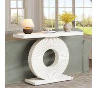 Shein Consola Tribesigns de 160 cm de largo, mesa de entrada rústica detrás del sofá, mueble de entrada de madera, mueble de pasillo moderno para la decorac