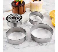 Shein Cortador de galletas y masa de repostería de acero inoxidable, molde para gelatina, molde para galletas, accesorios de repostería redondos, molde para
