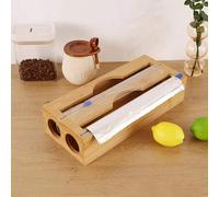 Shein Cortador de papel de aluminio, dispensador de film transparente, organizador y almacenamiento de cajones de papel de aluminio, organizador de rollos d