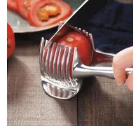 Shein Cortadora de limón naranja de acero inoxidable para cocina, cortadora de tomate, cortadora, rebanadora de fruta, cebolla, recortadora y accesorios de