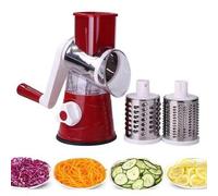 Shein Cortadora manual multiusos de cocina, cortadora de verduras con 2 cuchillas extraíbles para patatas, cortador de succión potente, zanahorias, queso, f