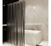 Shein Cortina de ducha de plástico cristal 3D transparente de 180*180cm, cortina de ducha de acrílico ligera y delgada con anillos de plástico para decoraci