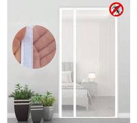Shein Cortina de mosquitera magnética blanca, puerta de pantalla magnética autoadhesiva sin taladro para el hogar, fácil instalación, cortina divisoria de d