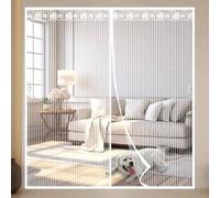 Shein Cortina de puerta magnética de verano a rayas negras, transpirable y anti-mosquitos, adecuada para el hogar, dormitorio, balcón, baño, cocina, disponi