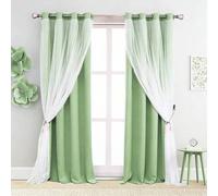 Shein Cortinas de 2 capas, transparente y opaca, diseño minimalista moderno, adecuadas para sala de estar, dormitorio, balcón, decoración de ventana de bahí