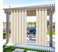 Shein Cortinas de exterior impermeables, opacas, con ojales, para jardín, cenador, puerta corrediza, pérgola y privacidad, con aislamiento térmico.