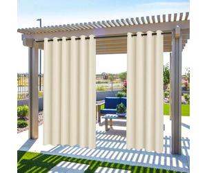 Shein Cortinas de exterior impermeables, opacas, con ojales, para jardín, cenador, puerta corrediza, pérgola y privacidad, con aislamiento térmico.