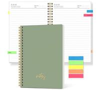 Shein Cuaderno A5 sin fecha con líneas - 108 páginas Diario diario y semanal con líneas para notas de reuniones, diario personal y planificador de estudio,