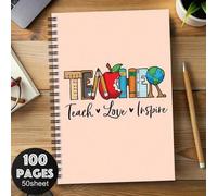 Shein Cuaderno de agradecimiento humorístico para maestros, diario de viaje, planificador de actividades de aprendizaje, regalo de útiles de oficina para el