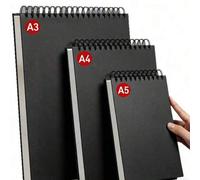 Shein Cuaderno de bocetos con espiral, libreta de bocetos hecha a mano, papel para pintura de estudiantes de arte, bloc de bocetos de acuarela grueso en tam