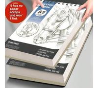 Shein Cuaderno de bocetos de gran tamaño con encuadernación en espiral - Tamaño A5, cubierta gruesa de alta calidad, páginas de papel grueso, adecuado para