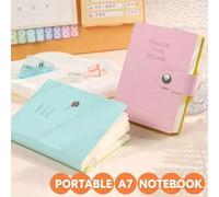 Shein Cuaderno de bolsillo A7 Mini, 100 hojas/200 páginas, bloc de notas portátil pequeño con estética minimalista INS, diario de bolsillo elegante para est