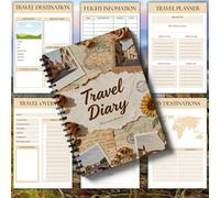 Shein Cuaderno de diario de viaje, incluye páginas de destino, lista de empaque, registro de gastos y notas de revisión - Diseñado para viajeros, viajeros f