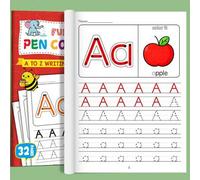 Shein Cuaderno de ejercicios de práctica del alfabeto A-Z, ejercicios de escritura, cuaderno de práctica de caligrafía reutilizable, conjunto de cuadernos d