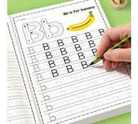 Shein Cuaderno de ejercicios de práctica del alfabeto A-Z, ejercicios de escritura, cuaderno de práctica de caligrafía reutilizable, conjunto de cuadernos d