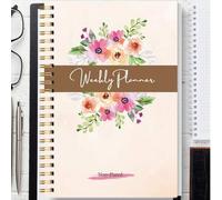 Shein Cuaderno planificador semanal A5, planificador semanal y diario espiral de 52 semanas con enfoque semanal, establecimiento de objetivos, listas de tar