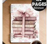 Shein Cuaderno retro rosa A5 - Espiral, adecuado para uso en el hogar/oficina, escritura suave, ideal para diario, bocetos, oficina y notas diarias, regalo