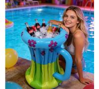 Shein Cubo de hielo inflable con forma de palmera, cubo de hielo para cerveza con forma de árbol de coco, cubo de hielo inflable para cerveza, cubo de hielo