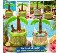 Shein Cubo de hielo inflable tropical con forma de palmera, enfriador de bebidas portátil para fiestas en la piscina, playa, barbacoa, picnic y reuniones al