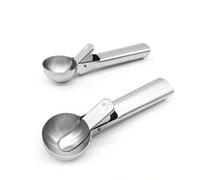 Shein Cuchara automática retráctil de acero inoxidable de doble uso para helado, Cuchara multiusos para bolas de helado, Cuchara para helado y fruta