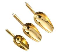 Shein Cuchara de acero inoxidable gruesa para hielo, harina, granos múltiples, pala de hielo, adecuada para el hogar, tienda de leche con té, supermercado,