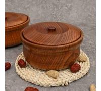 Shein Cuenco de madera de azufaifo hecho a mano, cuenlo para fideos instantáneos, cuenlo para arroz frito, plato de fruta, rollitos de primavera, snacks, fr