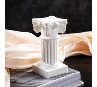 Shein Decoración artística con forma de columna romana, artesanía decorativa blanca para decoración del hogar, mejor regalo