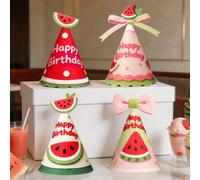 Shein Decoración de Fiesta de Cumpleaños con Sandía de Fruta de Verano, Sombrero de Cumpleaños, Accesorio para Fotos de Reuniones Festivas, Lindo Tocado con