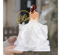 Shein Decoraciones de tope de pastel con silueta de diosa de gasa (adecuado para fiesta de cumpleaños, fiesta del Día de la Madre, fiesta de boda)