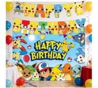Shein Decoraciones para fiesta de cumpleaños infantil, banderines, tela de fondo para decoración de fiesta de niños y niñas