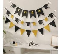 Shein Decoraciones para la fiesta de graduación 2026, decoración de pared para celebración, banderines, sombrero de diploma, accesorios colgantes de pancart