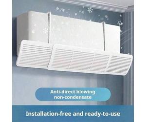 Shein Deflector de ventilación de aire acondicionado, escudo anti-aire frío directo. Sin necesidad de perforar, instalación montada en la pared, diseño tele