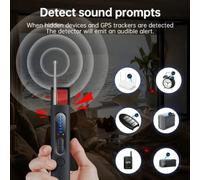 Shein Detector de cámara oculta portátil dispositivo anti-espionaje para hotel. Detector de cámara anti-escucha. Detector de señal inalámbrica GPS anti-segu