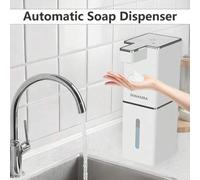 Shein Dispensador de jabón automático por sensor infrarrojo sin contacto, con capacidad de 380ml. Dispensador eléctrico de detergente sin contacto para el h