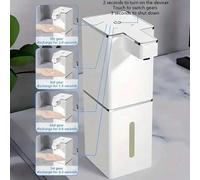 Shein Dispensador de jabón con sensor inteligente recargable por USB, dispensador eléctrico de espuma portátil para escritorio, dispensador automático de ja