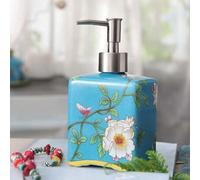 Shein Dispensador de jabón de mano de cerámica, botella de jabón vintage, bomba de jabón de mano, botellas dispensadoras de loción de 410ml, recipiente reca