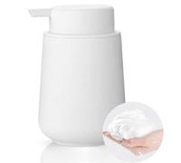 Shein Dispensador de jabón de mano de espuma blanca mate de 11 onzas - Estilo minimalista moderno, adecuado para encimeras de baño y cocina, decoración de b