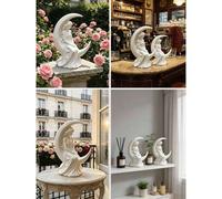 Shein Escultura de la Diosa de la Luna | Decoración Universal para Sala de Estar / Dormitorio / Cafetería / Jardín, Estatua de la Chica de la Luna de Estilo