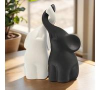 Shein Escultura moderna de resina Vaudagio Beige y Gris Amor de Elefante - Juego - Figura decorativa, Decoración de pareja de elefantes
