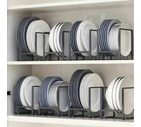 Shein Escurridor de platos de acero inoxidable que ahorra espacio, organizador de almacenamiento multifuncional para la cocina, puede almacenar platos, tabl