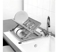 Shein Escurridor de platos plegable, ideal para guardar vajillas, platos y cubiertos, accesorio de cocina para encimera