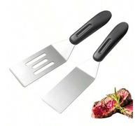 Shein Espátula mini de acero inoxidable, espátula mini para la cocina, espátula de cocina de metal con mango resistente al calor, adecuada para pizza, panqu