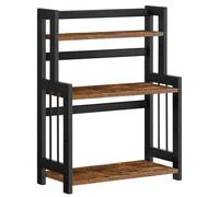 Shein Especiero, Estante de Especias, Estante Almacenamiento de 3 Niveles, en la Encimera, Organizador, Marco de Bambú, para Cocina, Comedor, Oficina, Marró