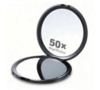 Shein Espejo de maquillaje plegable de doble cara con aumento 10x/30x/40x/50x con luz, adecuado para decoración del hogar, baño, tocador, dormitorio, viajes