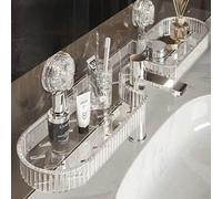 Shein Estante de almacenamiento con ventosa desmontable para grifo, estante colgante de pared sin perforación para baño, inodoro, lavabo, adecuado para balc