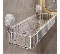 Shein Estante de almacenamiento montado en la pared con ventosa, organizador sin taladro para baño, cocina y hogar, para cosméticos, inodoro y lavabo