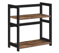 Shein Estante de especias OFS046B01, estante de almacenamiento de 2 niveles, organizador de escritorio, marco de bambú, para cocinas, comedores, oficinas, m
