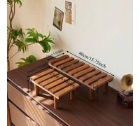 Shein Estante de madera maciza de 1 capa - Soporte de plantas de madera natural retro para plantas de interior, suculentas y flores en maceta - Soporte de f