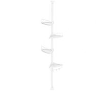 Shein Estante Esquinero de Ducha, Estante de Ducha de Baño de 4 Niveles, 85-305 cm Sportes de Ducha Ajustables, Organizador de Baño, Blanco